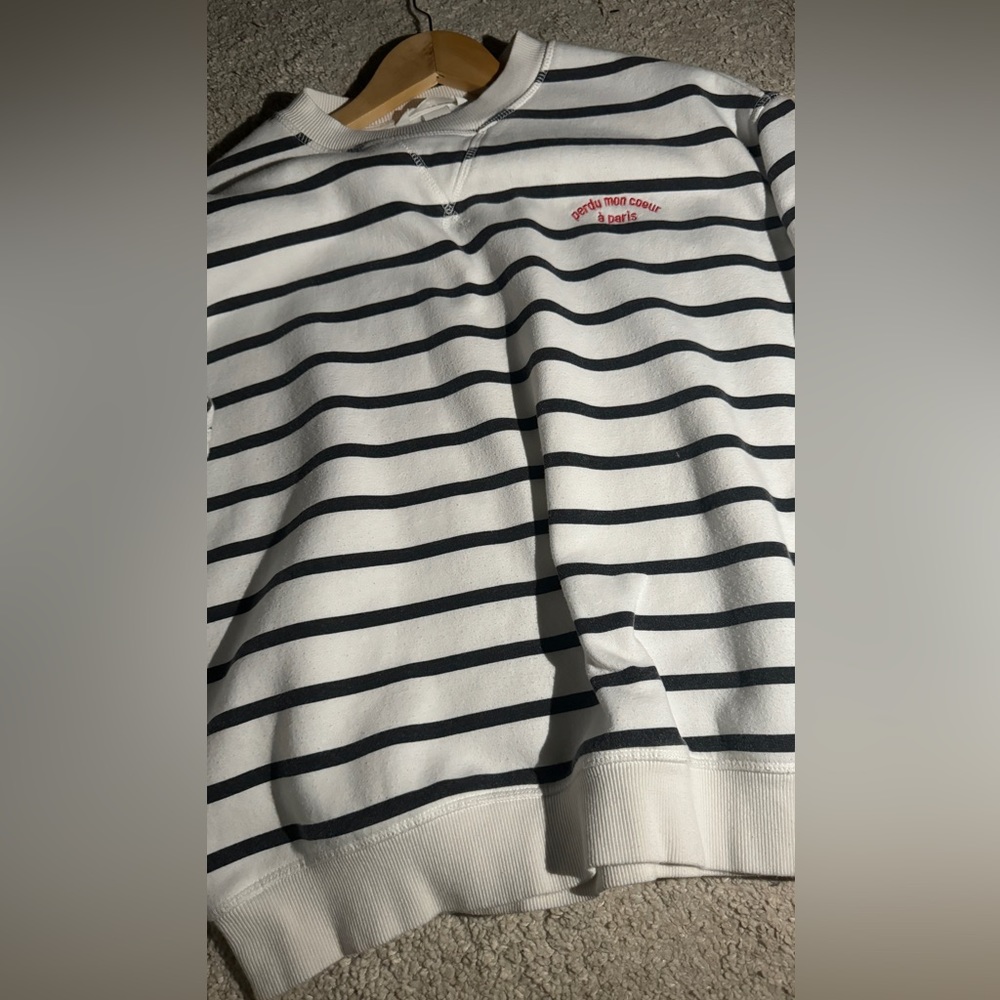 h&m sweatshirt striped paris